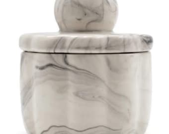 2 Decorative Cannisters Black & White Marble With Lid Bullseye's Playground™ s20