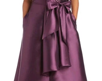 R&M Richards Dress Size 16w Purple Sequin Mother Of The Bride High Low Bow