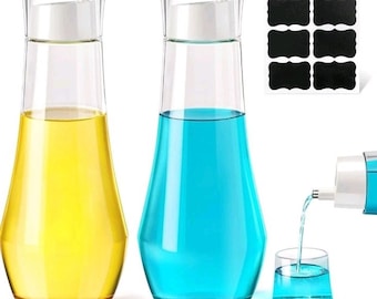 2 Pack Mouthwash Dispenser - 8.8 oz Glass Mouth Wash Container Small Clear s30