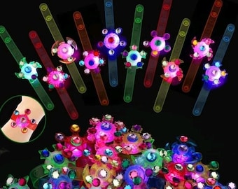 48-Pack LED Light Up Fidget Spinner Bracelets - Glow in The Dark Party Favors s2