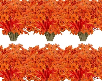 20 Bundles Artificial Fall Flowers, No Fade Faux Autumn Plants for Outdoor Décor