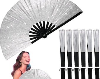 Large Folding Hand Fans (6pcs) for Line Dancing
