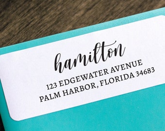 Set of Return Address Labels - Matte White - Custom Personalized - Calligraphy & Modern