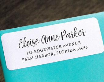 Set of Return Address Labels - Matte White - Custom Personalized - Calligraphy & Modern -