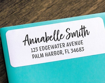 Set of Return Address Labels - Matte White - Custom Personalized - Calligraphy & Modern