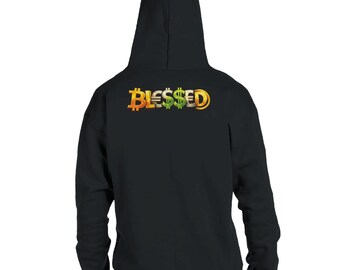BLESSED Unisex Powerblend Zip Hoodie | Champion S800 Graphic Zip-Up Hoodie | Premium Streetwear Sweatshirt