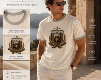 Unisex Retro Argentine Matte Ringer T-Shirt | Argentine Vintage | Next Level 3604 | Old School Style