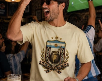 Unisex Argentinian Mate T-Shirt | Gildan 64000 Softstyle | Vintage Crest T-Shirt | Premium Argentinian Streetwear