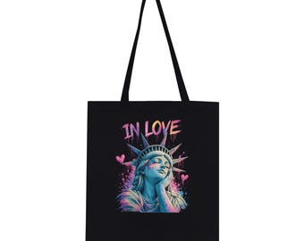 IN LOVE Statue of Liberty Tote Bag – NYC Aesthetic Streetwear Canvas Bag