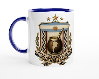 Argentina Mate Mug, Argentine Coffee Cup, Yerba Mate Lover Gift, Argentina Flag Mug, Argentine Pride Ceramic Mug