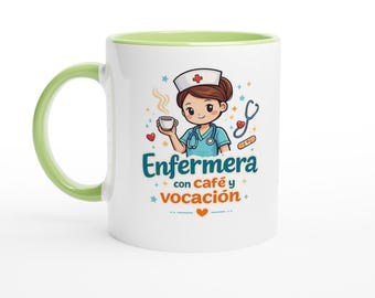 Nurse Mug with Coffee and Vocation – Original Gift for Nurses and Healthcare Workers 11oz Ceramic Mug