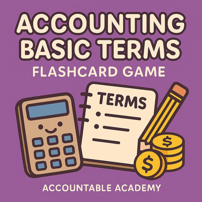 Accounting Basic Terms Flashcard Game - Etsy