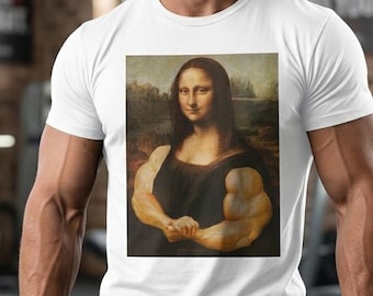 Buff Mona Lisa Shirt, Funny Gym Meme Workout Tee