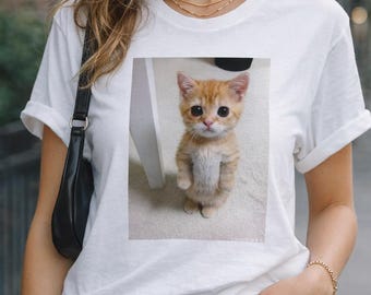 Viral Cat T-Shirt, Meme Cat Graphic Tee, Streetwear Unisex Apparel