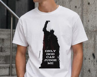 Camiseta blanca "Solo Dios puede juzgarme", camiseta gráfica motivacional, camiseta unisex de estilo urbano, camiseta con cita inspiradora, camiseta oversize de moda, regalo.