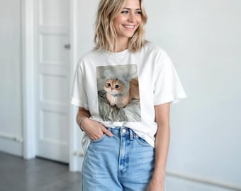 Cat Graphic Tee – Kawaii Kitten T-Shirt for Girls