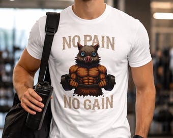 Camiseta "Sin dolor no hay ganancia", camiseta motivacional para el gimnasio, camiseta gráfica para entrenar, camiseta de fitness para hombre y mujer, ropa deportiva estética, camiseta blanca unisex.