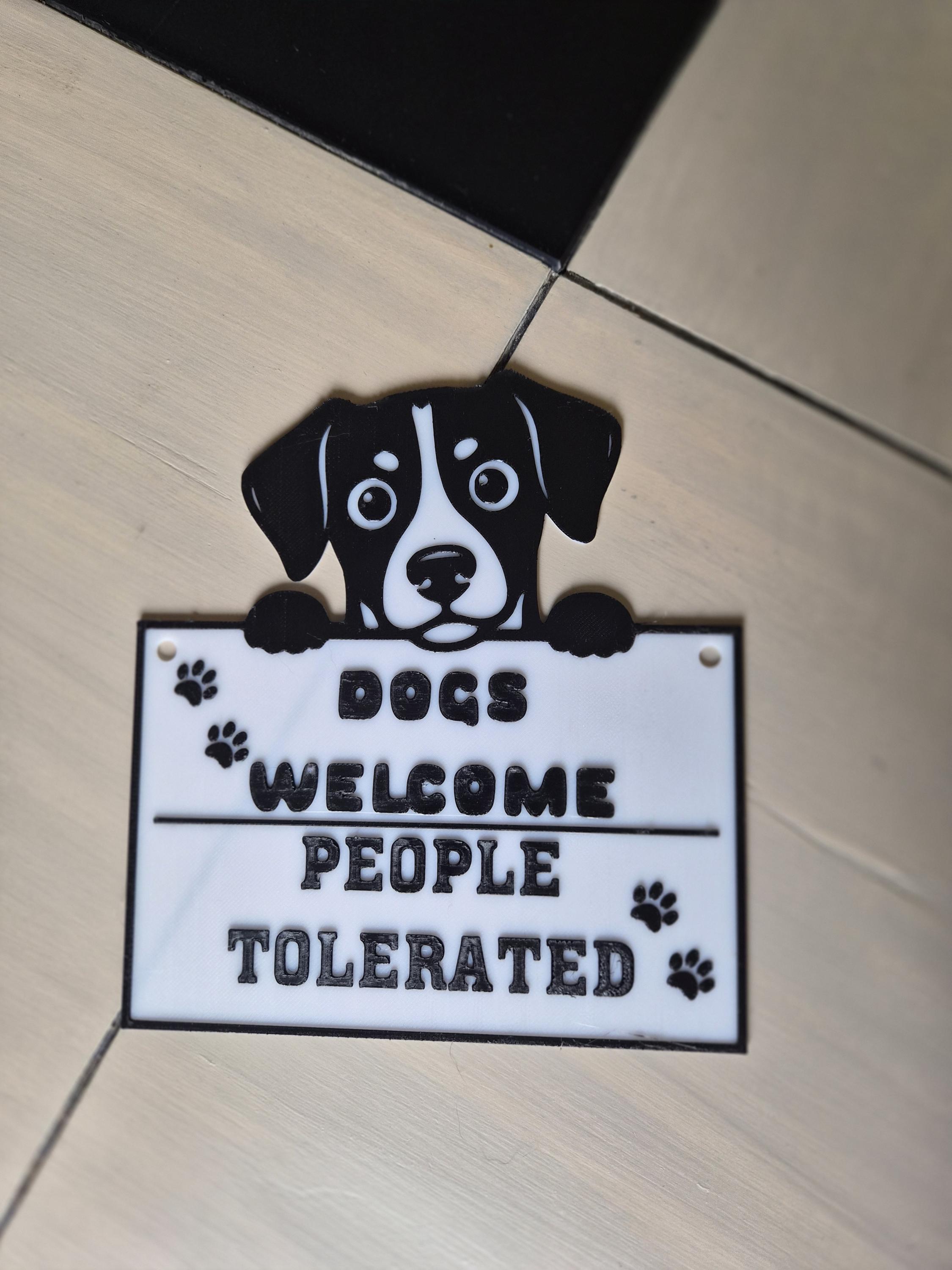 3D Printed Dogs Welcome Sign: People Tolerated Home Decor - Etsy