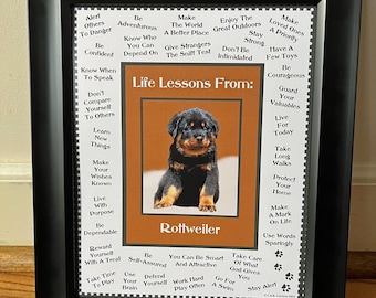 DOG | Rottweiler Life Lessons Print | Dog Breed Wisdom | Fun | (8"x10", 11"x14" Digital Download)