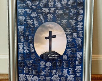 Romans Principles Print | Christian Bible Wall Art | Printable (Color: Pacific, 11"x14")