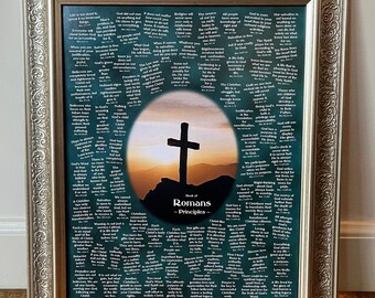 Romans Principles Print | Christian Bible Wall Art | Printable (Color: Emerald, 11"x14")