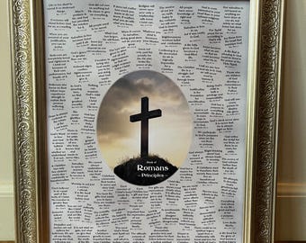 Romans Principles Print | Christian Bible Wall Art | Printable (Color: Cloud, 11"x14")