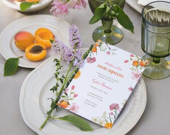 She Found Her Main Squeeze Invitation, Citrus Bridal Shower Invite Template, Bridal Brunch Invitation