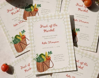 Farmers Market Bridal Shower Invitation Template | Fresh Off Market Invite (Digital Download)