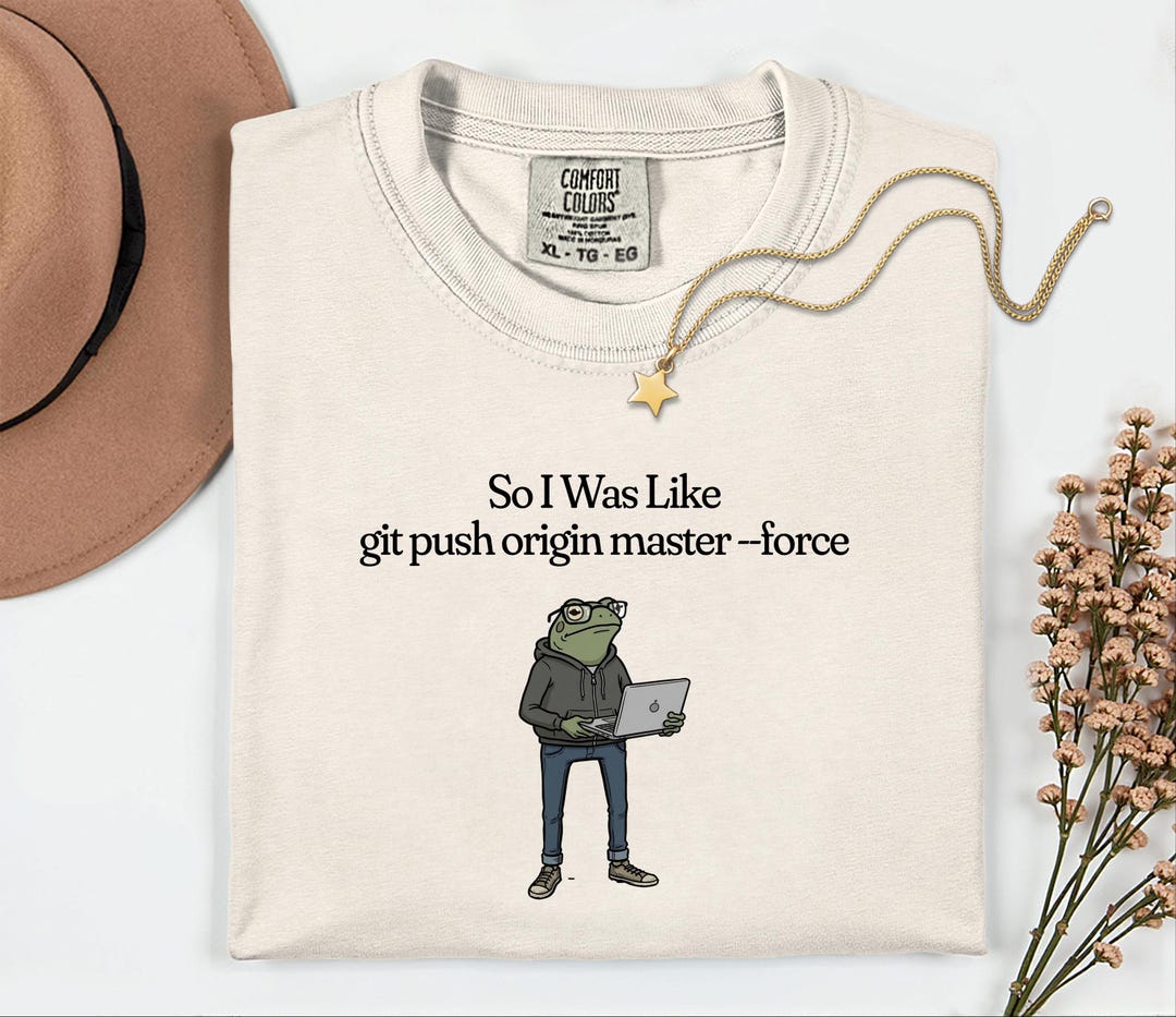 Frog Git Git Push Force Frog - Anxiety Cute Animal Sarcastic Weirdcore Clothing ...