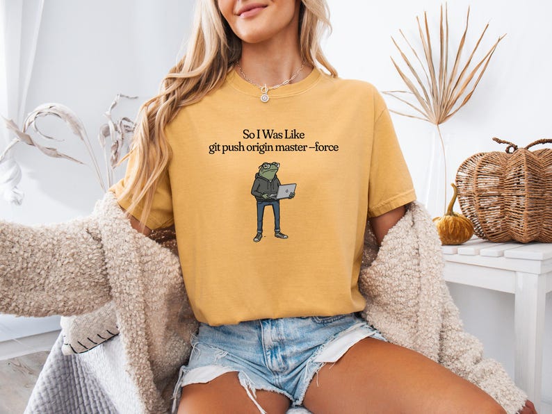 Frog Git Git Push Force Frog - Anxiety Cute Animal Sarcastic Weirdcore Clothing ...