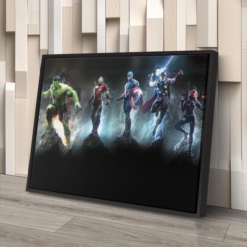 Avengers Superhero Canvas Wall Art, Marvel Characters Canvas Print ...