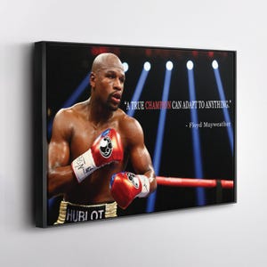 Floyd Mayweather Quote  Boxing Canvas Wall Art, Champion Fighter Canvas Print, Sports Legend Artwork, Gym Decor