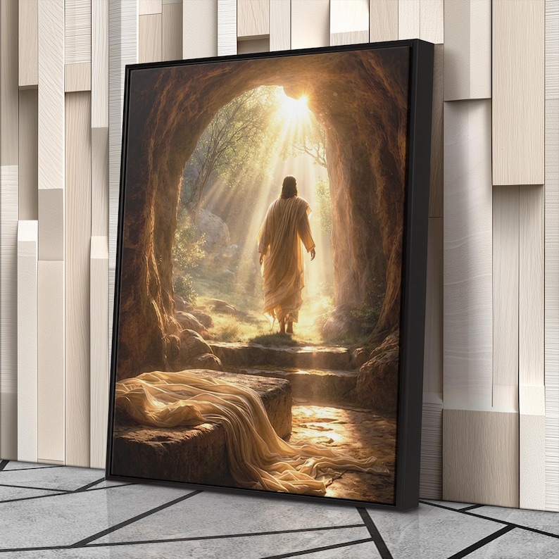 Jesus Christ Resurrection Canvas Print, Empty Tomb Wall Art, Christian ...