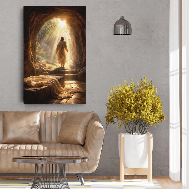 Jesus Christ Resurrection Canvas Print, Empty Tomb Wall Art, Christian ...