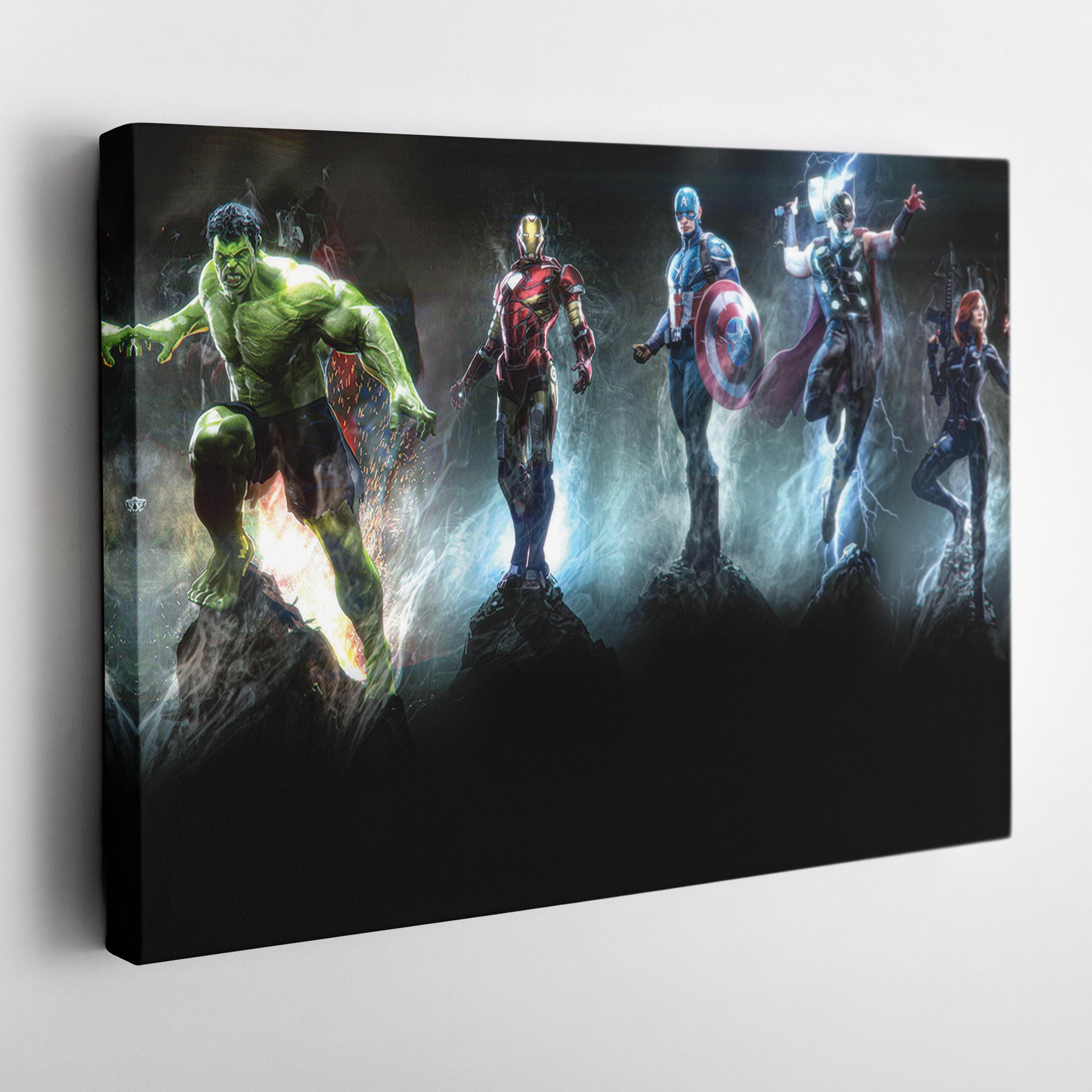 Avengers Superhero Canvas Wall Art, Marvel Characters Canvas Print ...