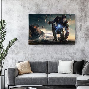 Iron Man Mark 42 Armor Canvas Wall Art, Marvel Superhero Canvas Print, Avengers Tony Stark Poster, Comic Book Movie Wall Decor Artwork afbeelding 5