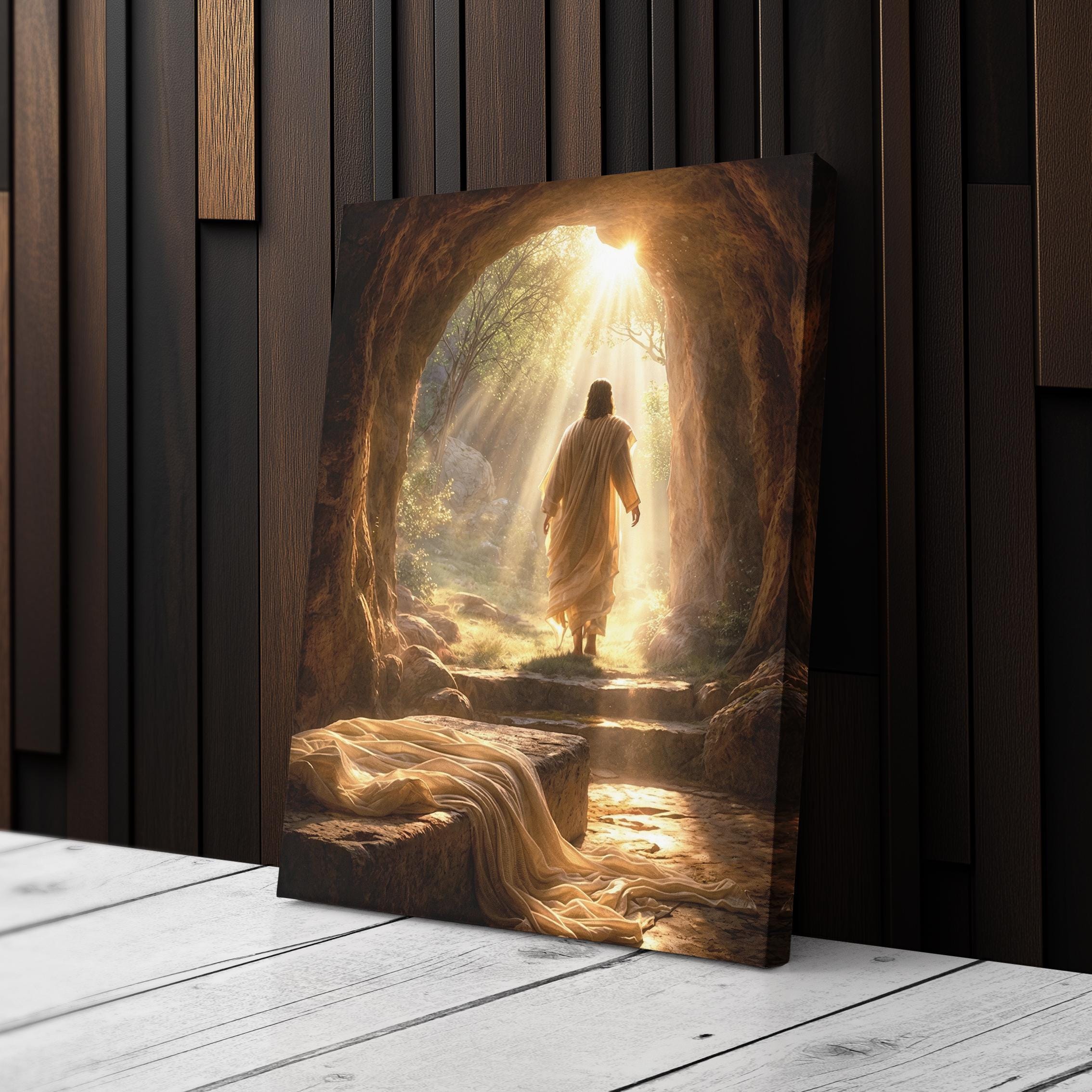 Jesus Christ Resurrection Canvas Print, Empty Tomb Wall Art, Christian ...