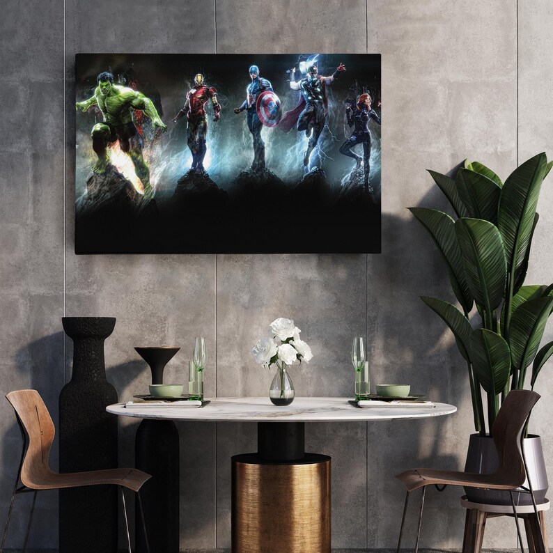 Avengers Superhero Canvas Wall Art, Marvel Characters Canvas Print ...