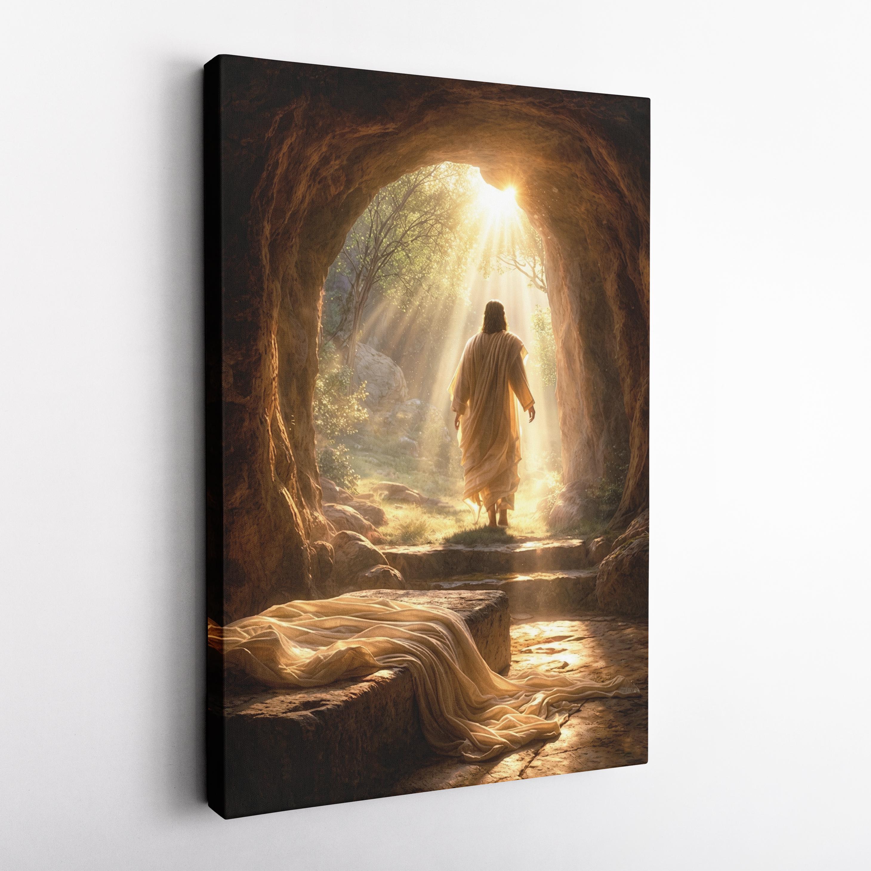 Jesus Christ Resurrection Canvas Print, Empty Tomb Wall Art, Christian ...