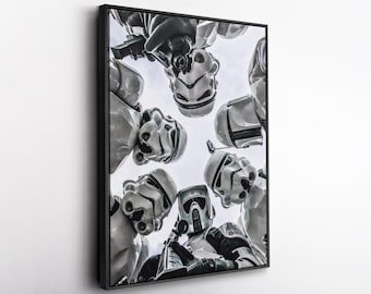 Stormtrooper Funny Scene Star Wars Canvas Wall Art, Imperial Soldiers Humor Canvas Decor, Sci Fi Movie Character Wall Art