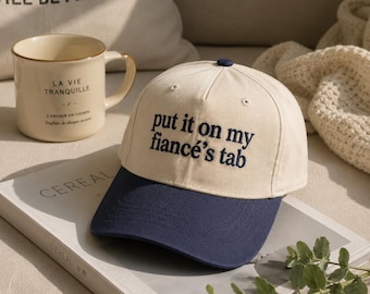 Embroidered Fiancé's Tab Baseball Cap, Bachelorette Wedding Party Hat, Bride To Be, Gift For Her