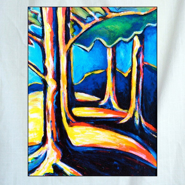 Forest Sunset Small Canvas Wall Art 6x8x1.5 in.