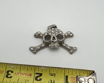 Vintage Vivienne Westwood Gold Plated Crystal Skull and Crossbones