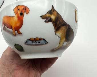 Vintage 1990er Jahre Hund Teekanne und Teetasse-Set | Stapelbares Tea for One Set | Niedliche Welpen-Teekanne | Hund Liebhaber Geschenk