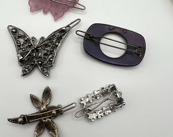 Horquilla vintage Aurora Boreal con diamantes de imitación, pinza para el cabello de cristal rojo, accesorio para babydoll Y2K