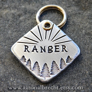 Hand Stamped Dog Tag For Dogs, Pet Name Tag, Lightweight But Tuff