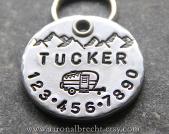 Dog Tag Camper, Wilderness Adventure Pet ID Tag