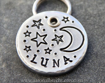 Custom Dog Tags for Dogs Personalized Moon and Stars