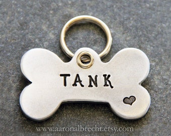 Personalized Dog Tags for Dogs, Valentine Dog Collar Tag, Handmade in USA