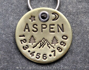 Hand Stamped Dog ID Tag: Custom Pet Tag, Made in USA